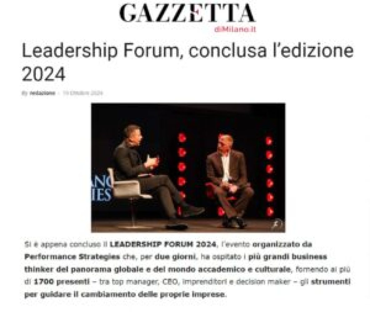 Leadership Forum, conclusa l’edizione 2024