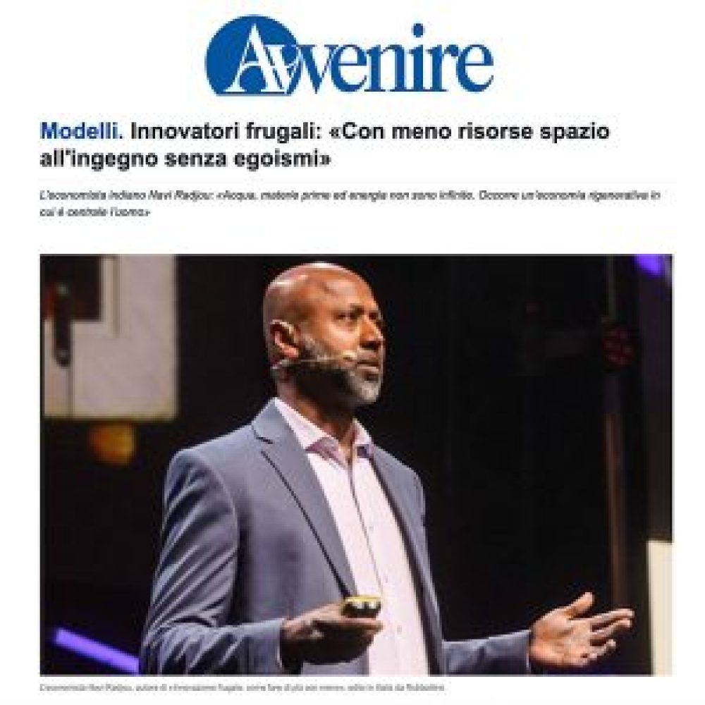 Innovatori frugali «Con meno risorse spazio all’ingegno senza egoismi»